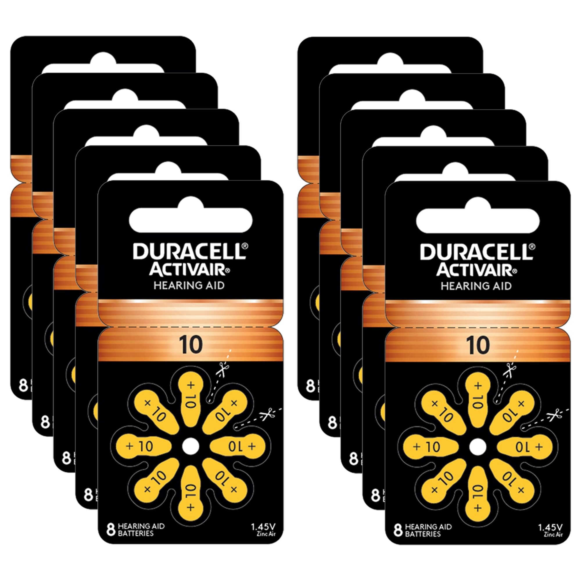 Duracell Activair Hearing Aid Batteries: Size 10 (80 Batteries)