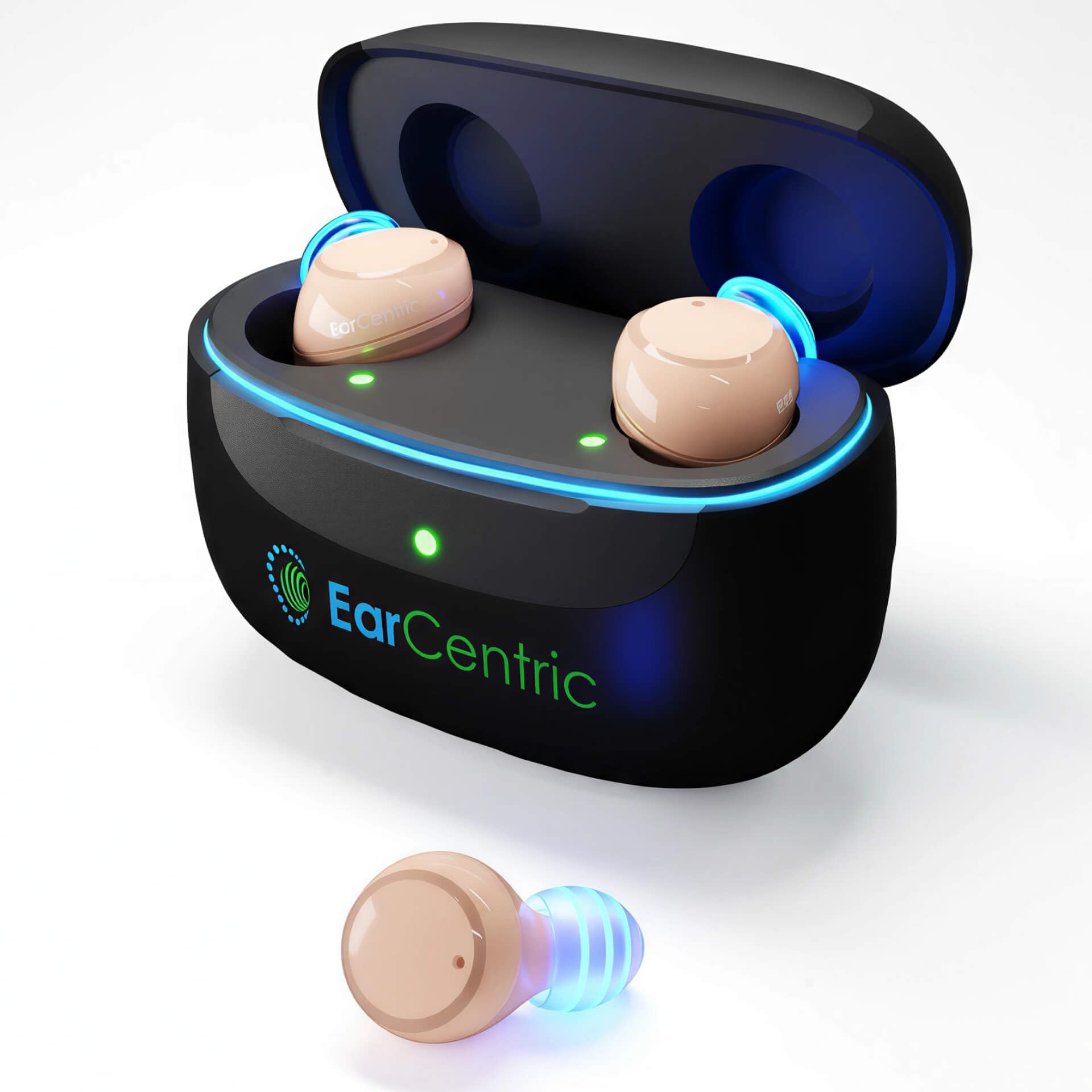 EarCentric Whisper Rechargeable Hearing Aids for Seniors – OTC Hearing Aids with Portable Charging Case, Nearly Invisible CIC Hearing Amplifier for Adults +50dB Gain 24dB Noise Reduction 2 weeks hearing power Amplifier - Clear Sound All-Day Comfort