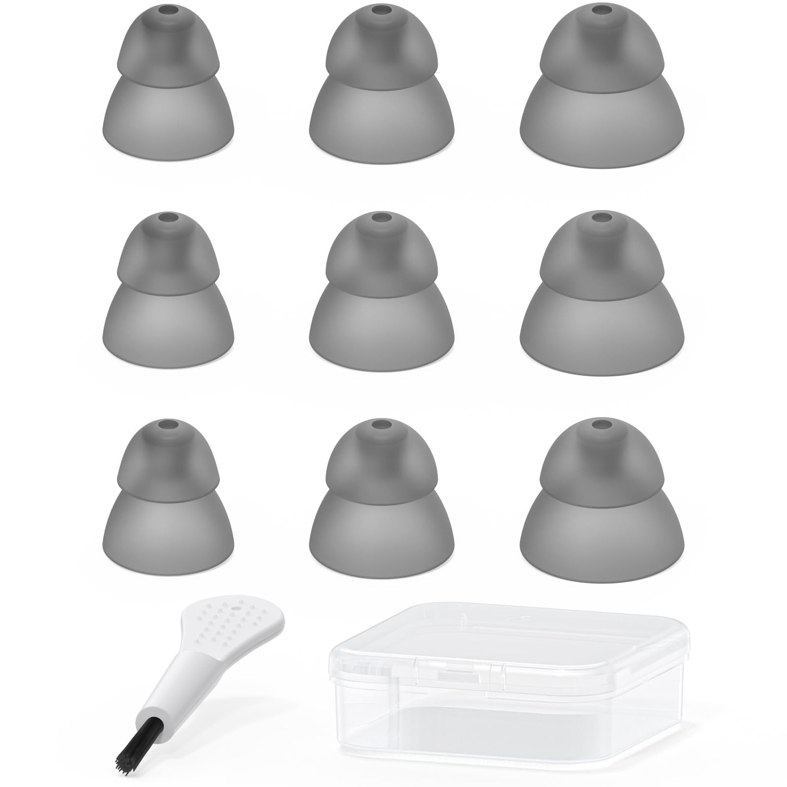 Hearing Aid Domes - Double Layer Closed Type Power Dome for Resound SureFit RIC and Open Fit BTE Hearing Amplifier Ear Tips Accessories with Carry Case (Trial Pack 9pcs)