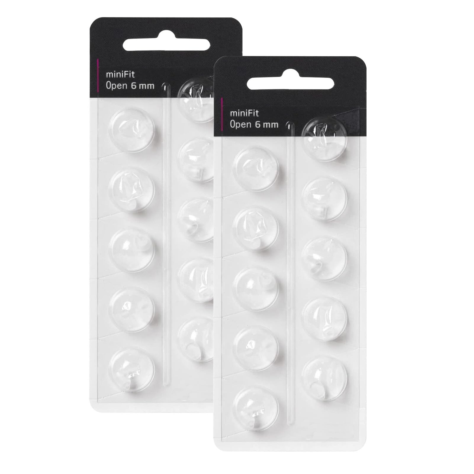 Hearing Aid Domes for Oticon Replacements, Oticon Minifit Open Vent Bass Domes (6 mm/2 Packs）, Universal Domes for Oticon Hearing Aid Supplies.