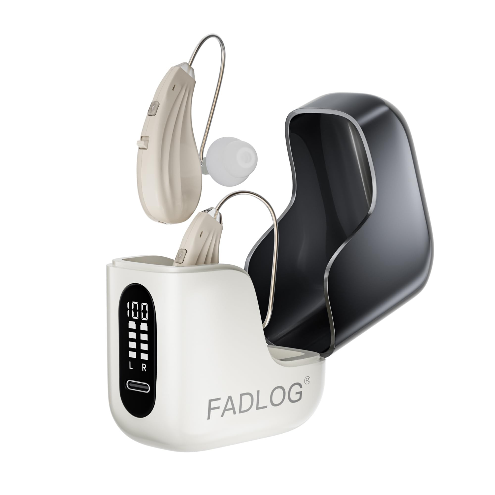 Hearing Aids for Seniors with Noise Cancelling - FDA Registered Invisible Hearing amplifiers,3 Modes,60hrs Chargingcase,Lightweight Amplifier for Elderly Men and Women