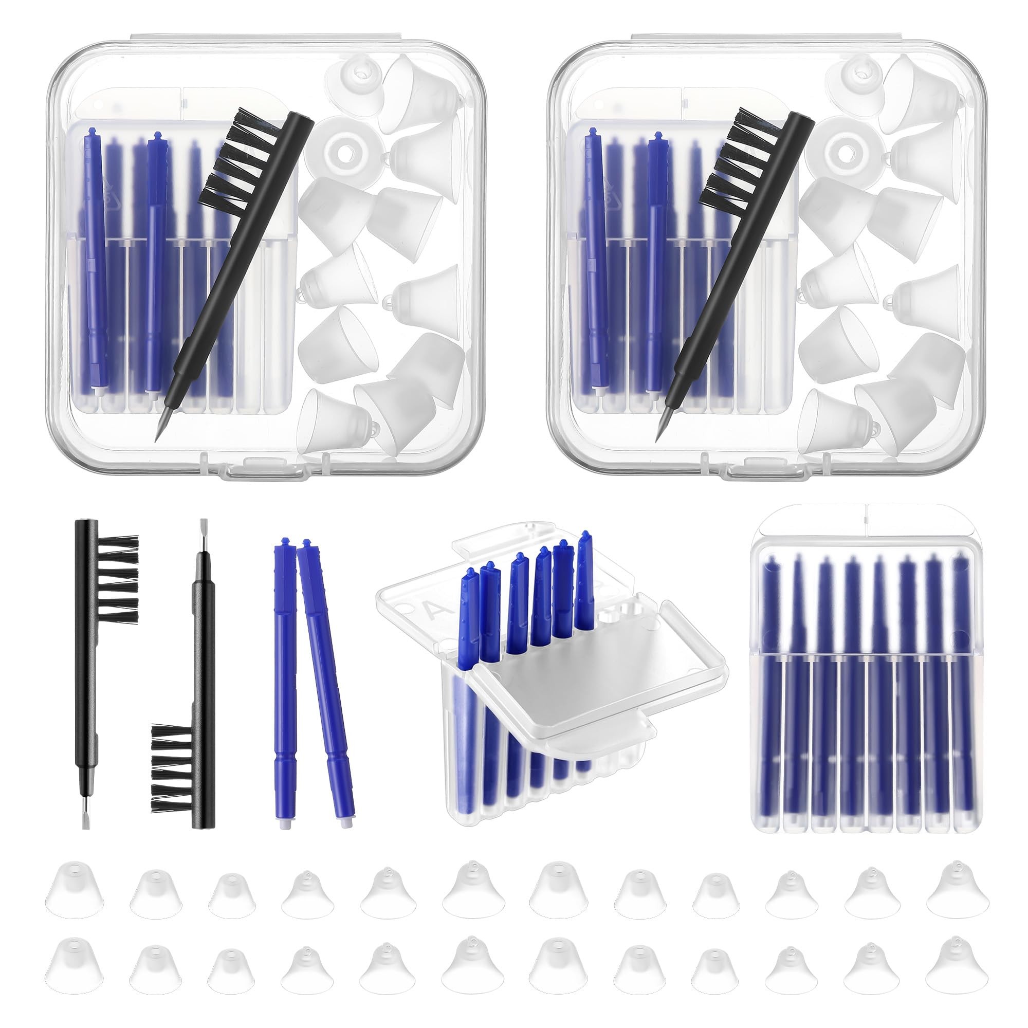 Hearing Amplifier Accessories Kit, Compatible with Audien Hearing Amplifier Cleaning Tools, Includes 6 Sizes Silicone Dome, Cleaning Brush and Screwdriver, Wax Guards, Carrying Case(16 Pcs)