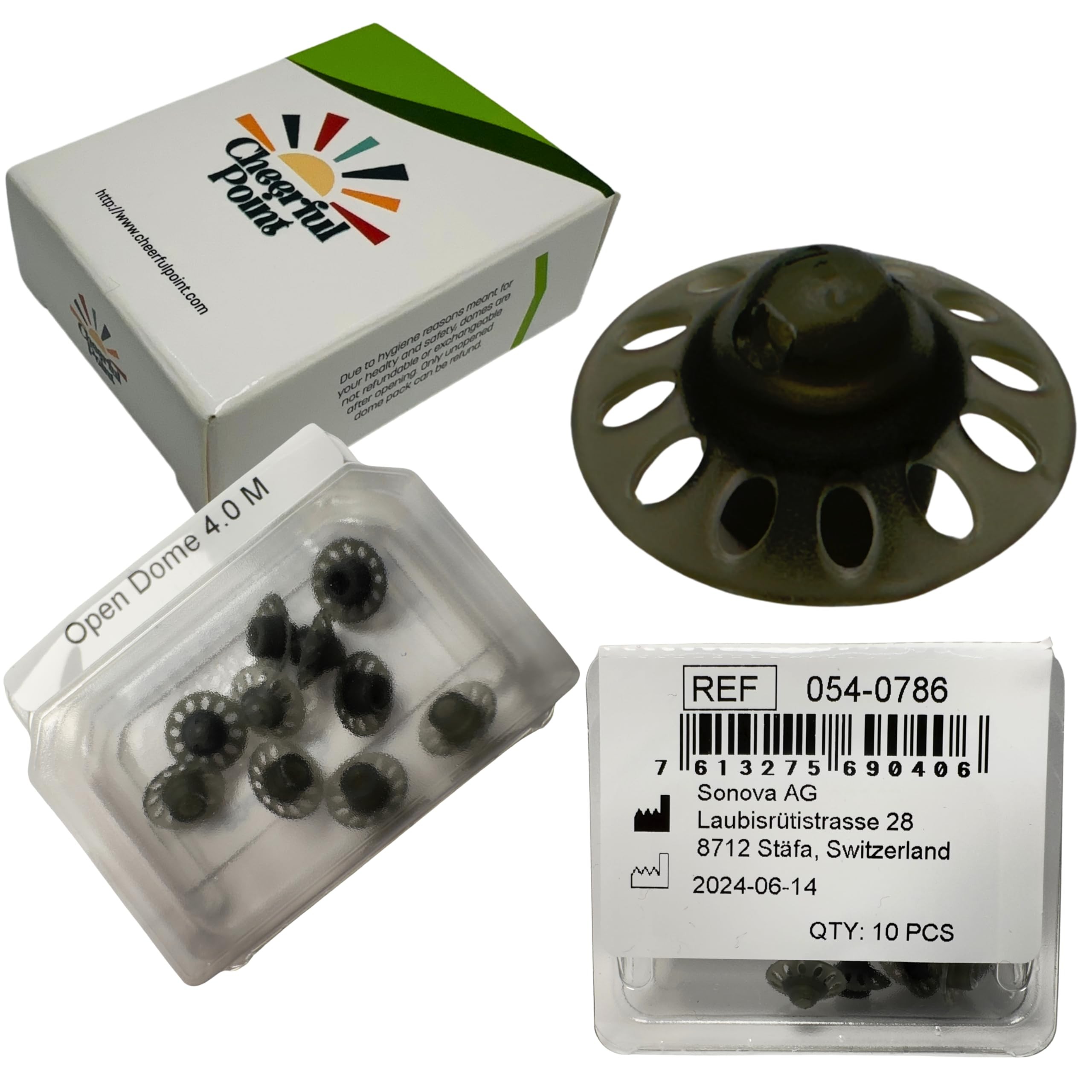 Phonak Open Domes 4.0 – Medium Size (M) – (054-0786) –10 Pack – Compatible with Marvel, Paradise, Lumity RIC Devices – Original Phonak Replacement