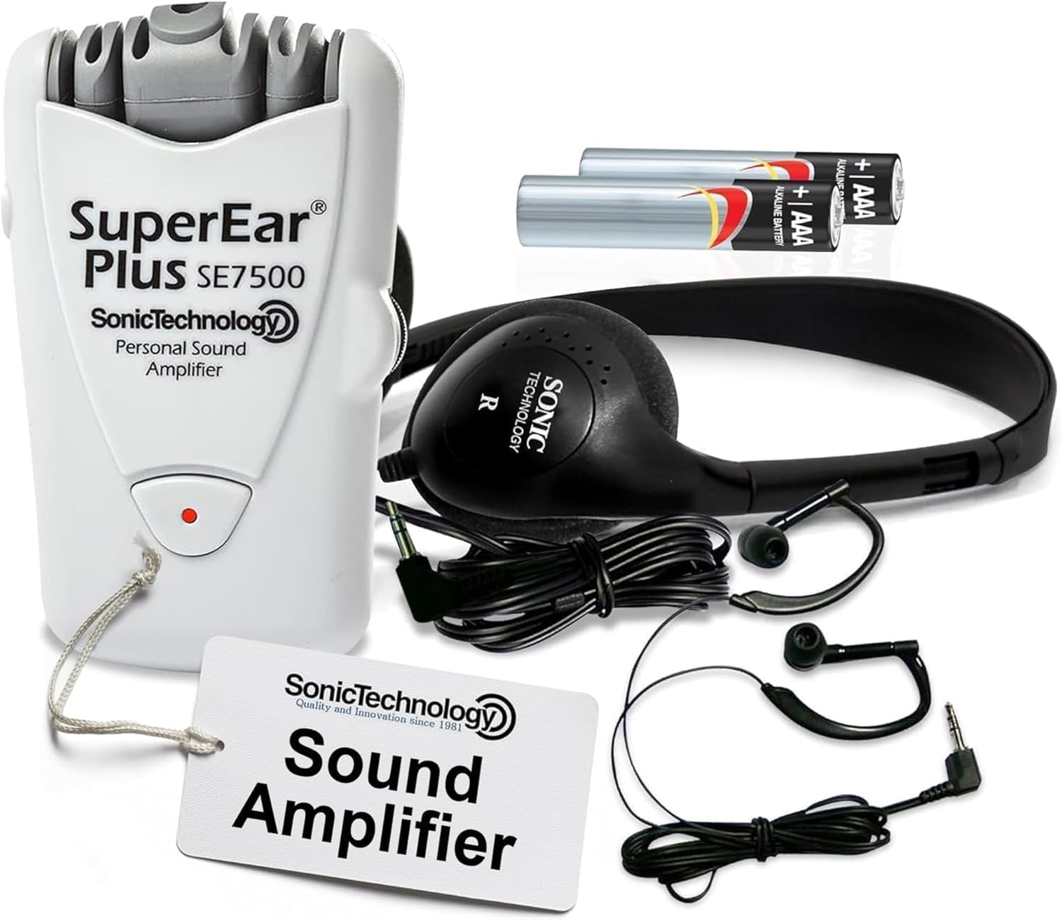 SuperEar Model SE7500 for Seniors - Listening Amplifiers for Seniors & Elderly, Super Ear Personal Sound Amplifier, Sound Amplifier Listening Device and Audio Accessories in 50dB Ambient Sounds Increase